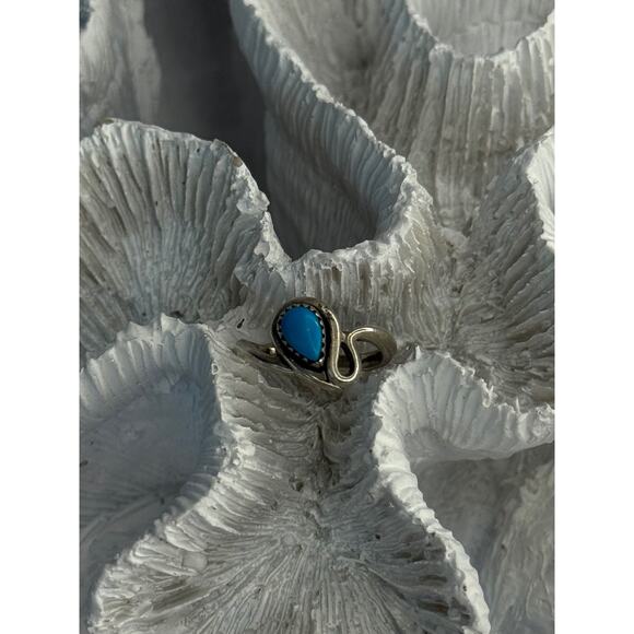 Unknown Factory Jewelry - 925 Sterling Silver Turquoise Ring Size 4